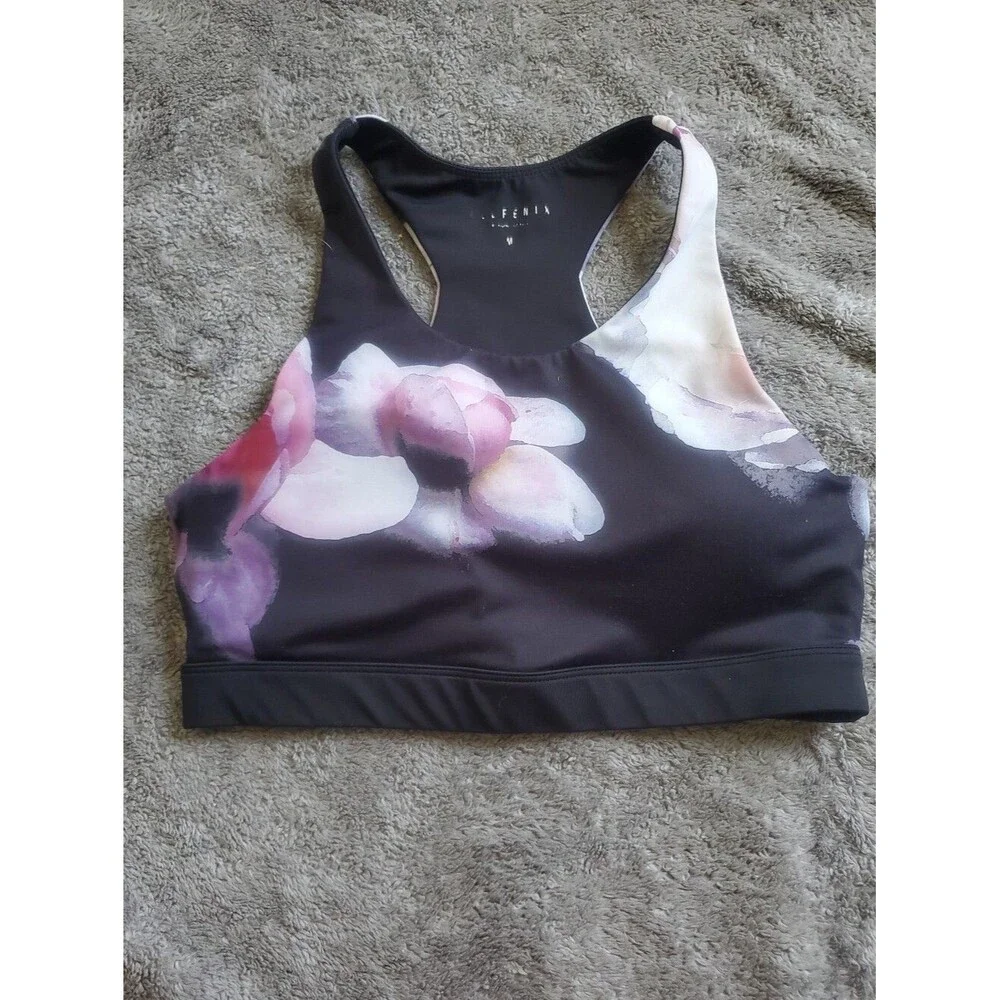 All Fenix Rosa Sports Bra in a black multi-color floral print Size M